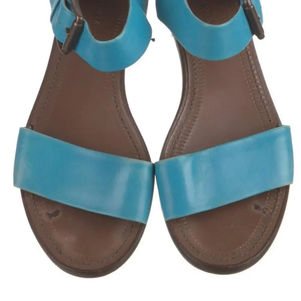 Blue leather sandals leathersandals description